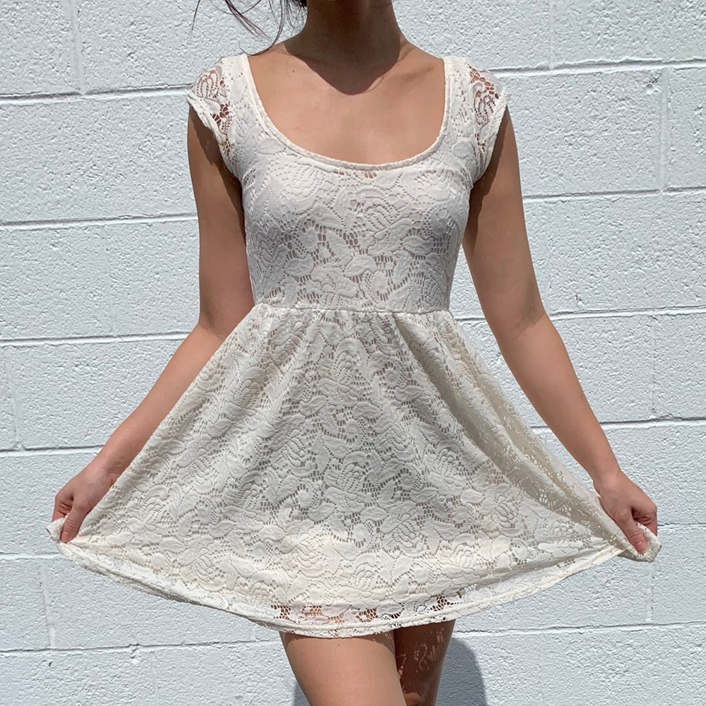 Cream babydoll dress